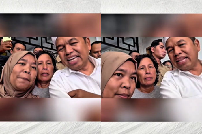 Gubernur Jawa Barat Dedi Mulyadi bersama warga di Cidahu, Kabupaten Sukabumi, Senin, 30 Juni 2025.
