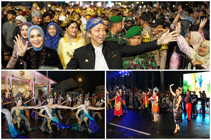 Suasana kemeriahan Helaran Hari Jadi Bogor ke 543 Sabtu 28 Juni 2025 malam