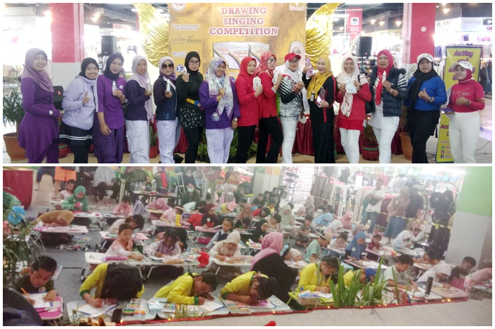 Para peserta lomba mewarnai saat mengikuti event yang diselenggarakan Dewi Pelangi Production di CCM.