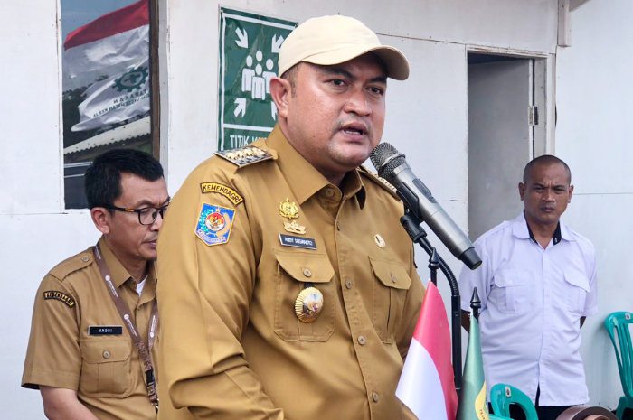 Bupati Bogor Rudy Susmanto saat dimintai keterangan soal Rutilahi.