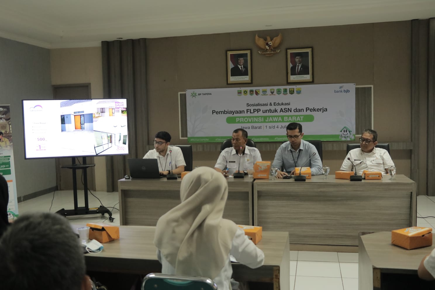 Sosialisasi FLPP di Kantor Dinas Ketenagakerjaan Kabupaten Bogor, Cibinong, Jawa Barat, Rabu 2 Juli 2025.
