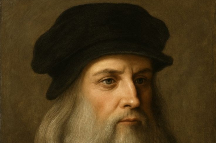 Ilustrasi wajah Leonardo da Vinci
