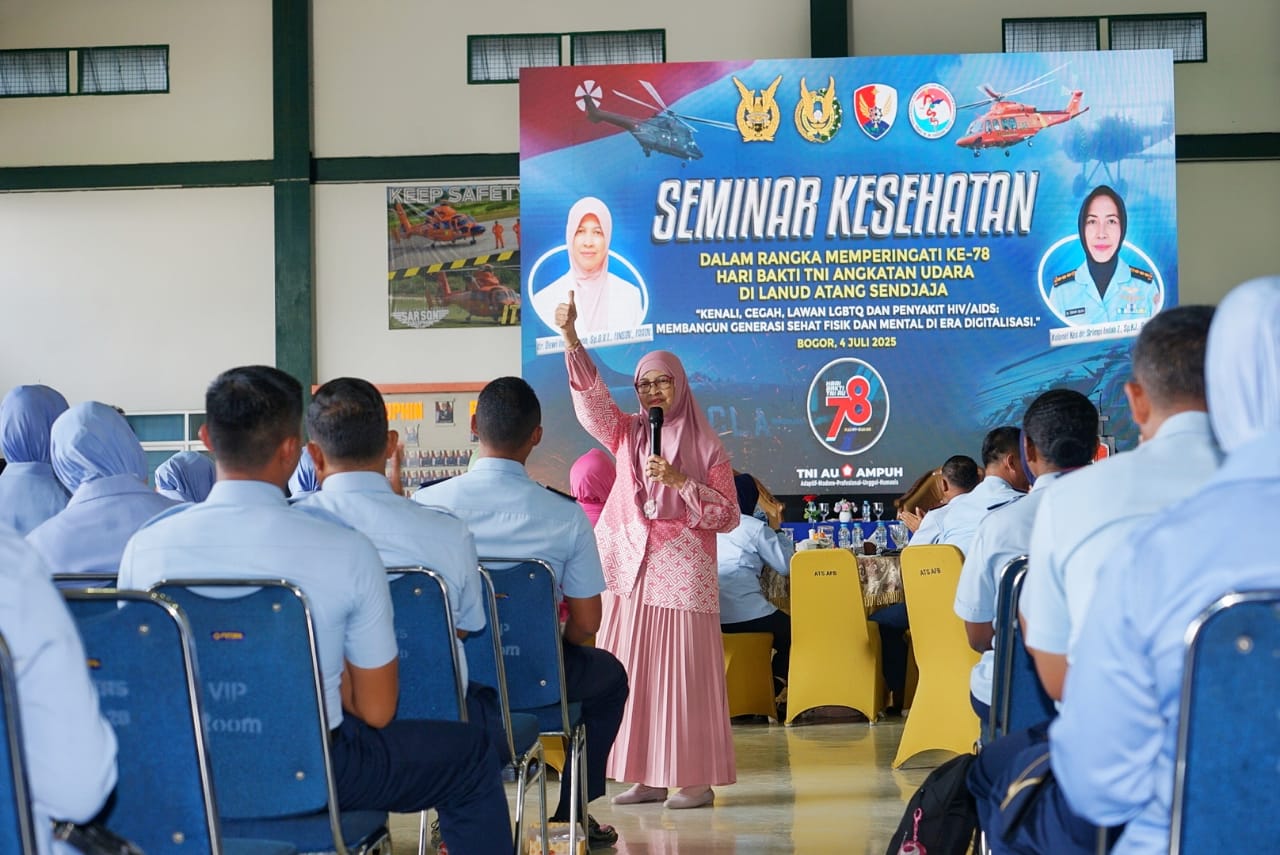 Seminar Kesehatan di hanggar dua Lanud ATS, Kota Bogor, Jumat 4 Juli 2025.