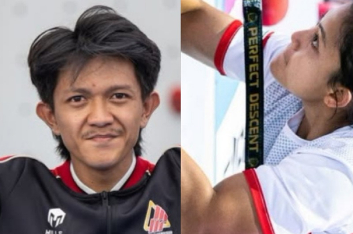 Dua atlet climbing Indonesia penyabet dua emas, Desak Made dan Raharjati Nursamsa