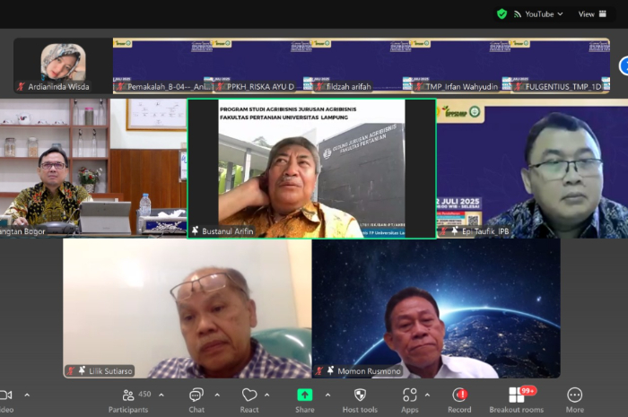 Seminar Nasional yang digelar Polbangtan Bogor secara daring via Zoom.