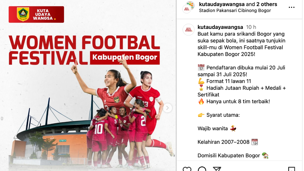 Turnamen Women Football Festival 2025 Kabupaten Bogor