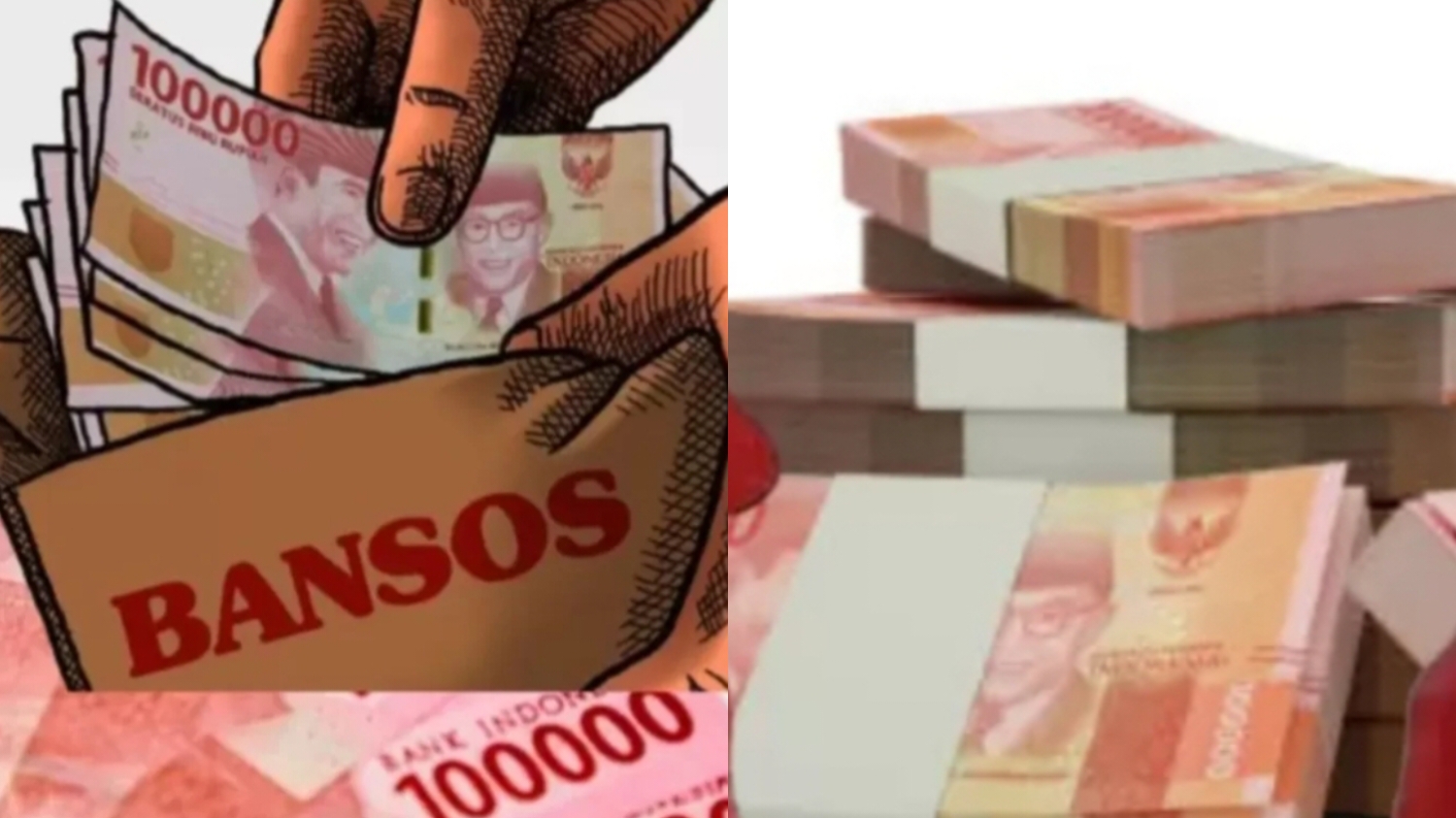 Ilustrasi uang pencairan bansos