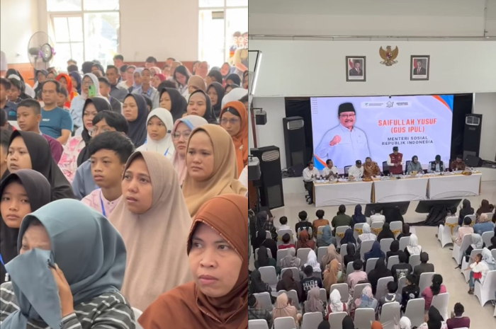 Suasana pertemuan antara orang tua dan siswa Sekolah Rakyat