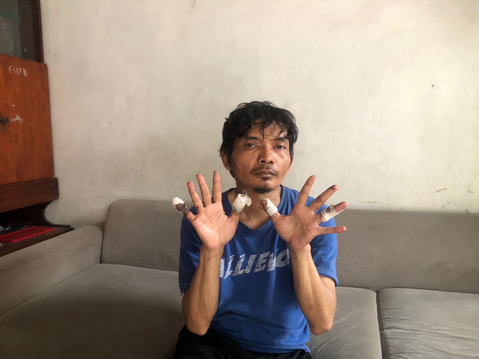 Memet Saefullah, Ojol asal Cilendek, Kota Bogor, yang sempat berduel dengan Begal di Dramaga, Kabupaten Bogor.