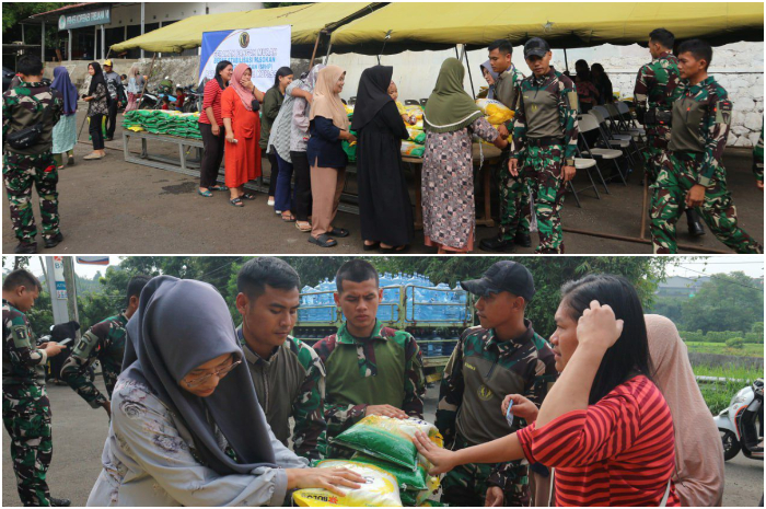 Batalyon 14 Grup 1 Kopassus mendukung stabilitas pangan nasional dengan mengadakan bazar beras murah.