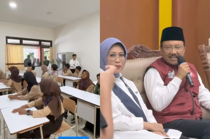 Menteri Sosial Saifullah Yusuf atau Gus Ipul menyampaikan keterangan tentang sekolah rakyat.