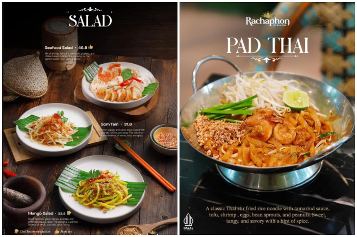 Sejumlah menu makanan khas Thailan di Rachaphon By Raa Cha Bogor.