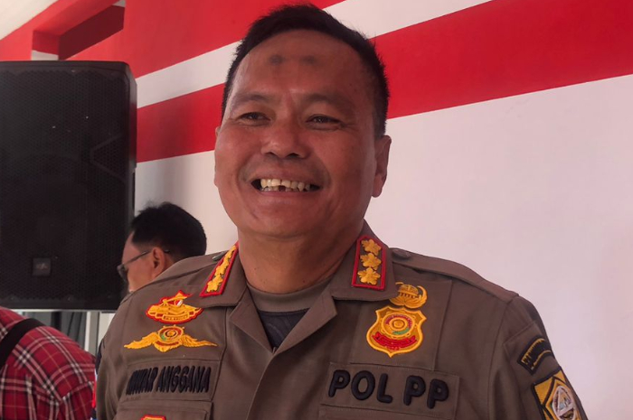 PLH Satuan Polisi Pamong Praja (Satpol PP) Kabupaten Bogor Anwar Anggana saat dimintai keterangan.