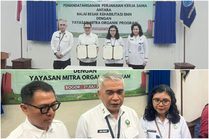 Balai Besar Rehabilitasi BNN bekerja sama dengan Yayasan Mitra Organik Program dalam peningkatan kapasitas para pasien di bidang pertanian, Senin, 21 Juli 2025.