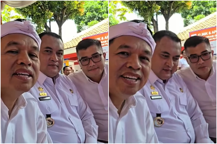 Gubernur Jawa Barat Dedi Mulyadi bersama Bupati Bogor Rudy Susmanto dan Ketua DPRD Kabupaten Bogor Sastra Winara di Hambalang.