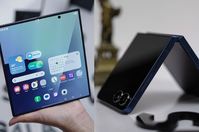 Smartphone atau handphone lipat dari Samsung.