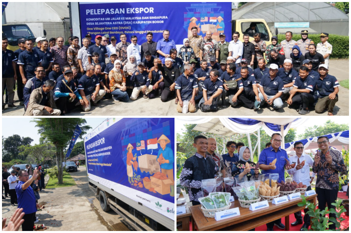 Rektor IPB University Prof.Arif Satria secara simbolis melepas eksport ubi jalar ke Malaysia dan Singapura, Selasa 22 Juli 2025 di ATP IPB