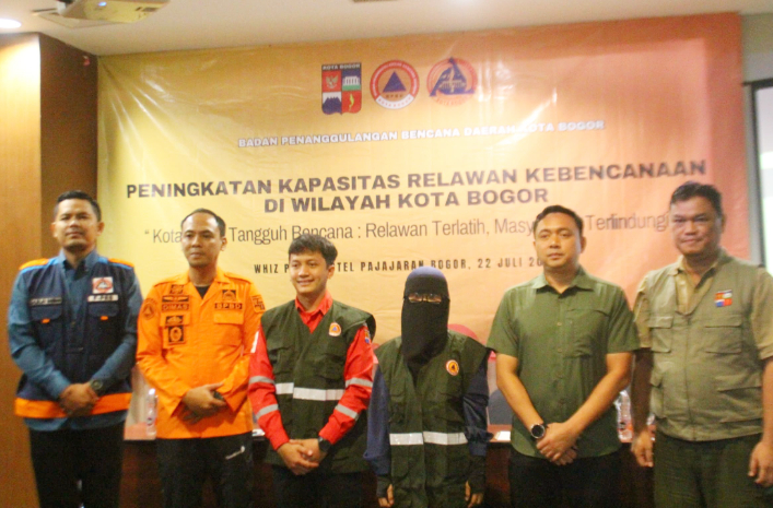BPBD Kota Bogor menggelar kegiatan peningkatan kapasitas bagi relawan kebencanaan.