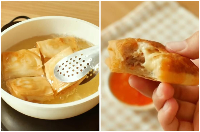 Dimsum goreng isi keju yang lagi viral mudah dibuat dan nggak kalah lezat.