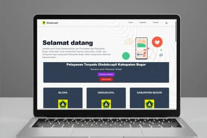 Aplikasi Sistem Layanan Online Kependudukan atau Siloka Disdukcapil Kabupaten Bogor.