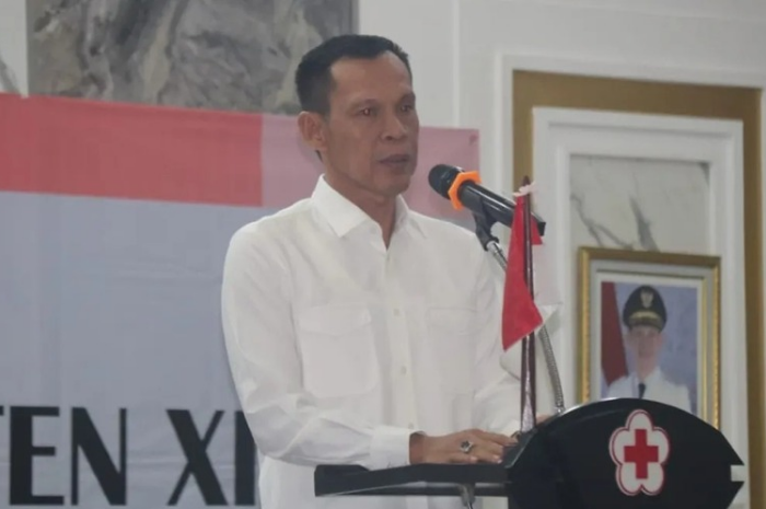 Wakil Bupati Bogor Ade Ruhandi dalam rapat Muskab ke-13 PMI Kabupaten Bogor.