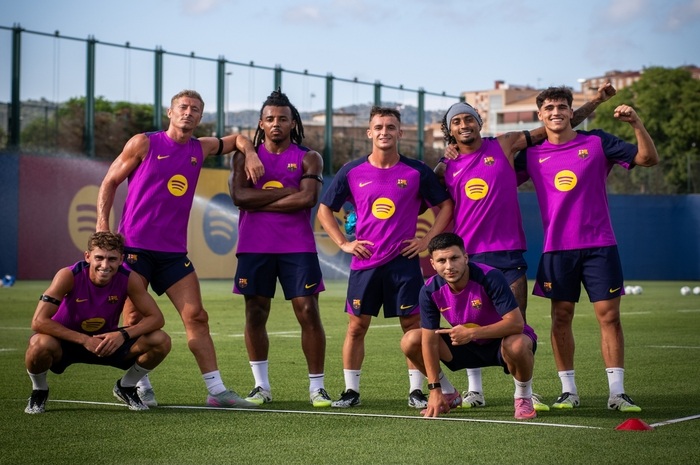 Sesi latihan pramusim FC Barcelona.