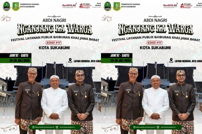 Acara Abdi Nagri Nganjang Ka Warga Edisi 17 di Kota Sukabumi rencananya dihadiri Gubernur Jawa Barat Dedi Mulyadi.