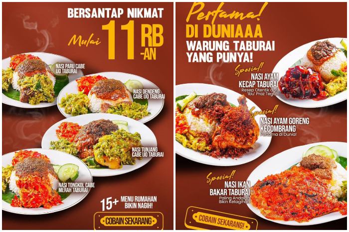 Warung Taburai milik Komika Praz Teguh yang buka cabang di Kota Bogor.