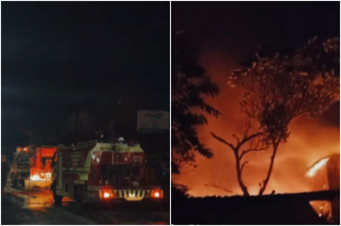 Kebakaran rumah di Kampung Setu, Desa Prigi Mekar, Kecamatan Ciseeng, Kabupaten Bogor, Sabtu,&nbsp;26 Juli 2025 malam.&nbsp;