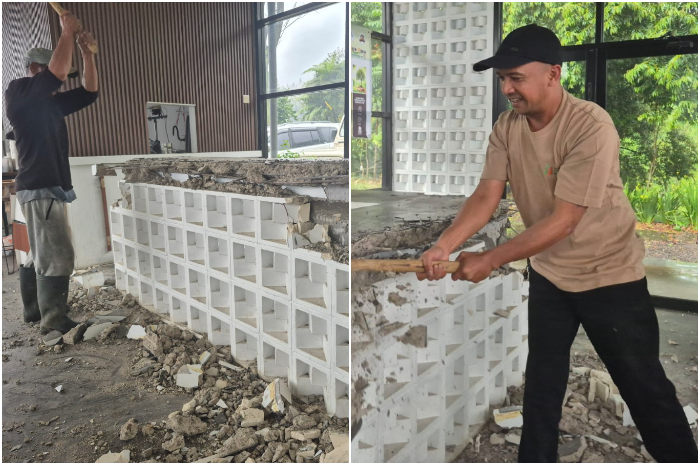 PT Banyu Agung Perkasa (BAP) melakukan pembongkaran mandiri terhadap bangunan Kafe Puncak Ajip, Desa Tugu Selatan, Kecamatan Cisarua, Kabupaten Bogor.&nbsp;