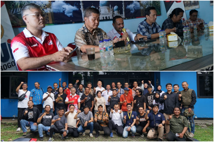 Panitia acara Festival Merah Putih (FMP) 2025 saat audiensi di Sekretariat PWI Kota Bogor, Selasa, 29 Juli 2025.