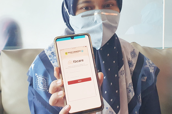 Tampilan aplikasi Tbcare milik RSUD Bakti Pajajaran.
