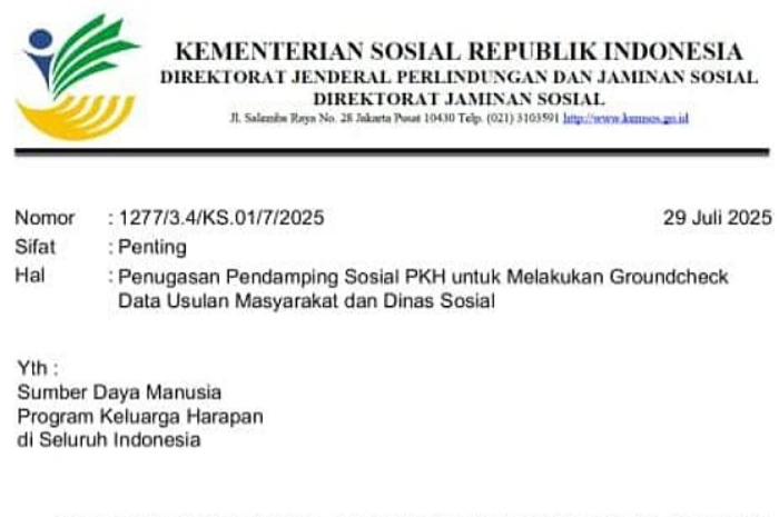 Usulan warga di aplikasi Cek Bansos dan Dinas Sosial akan dicek langsung oleh pendamping PKH.