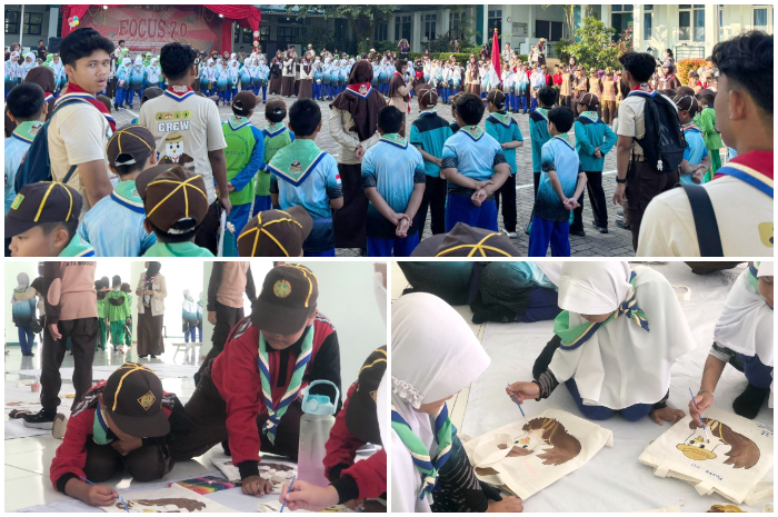 Ratusan pramuka siaga yang tengah mengikuti Focus di SMAIT Ummul Quro Bogor