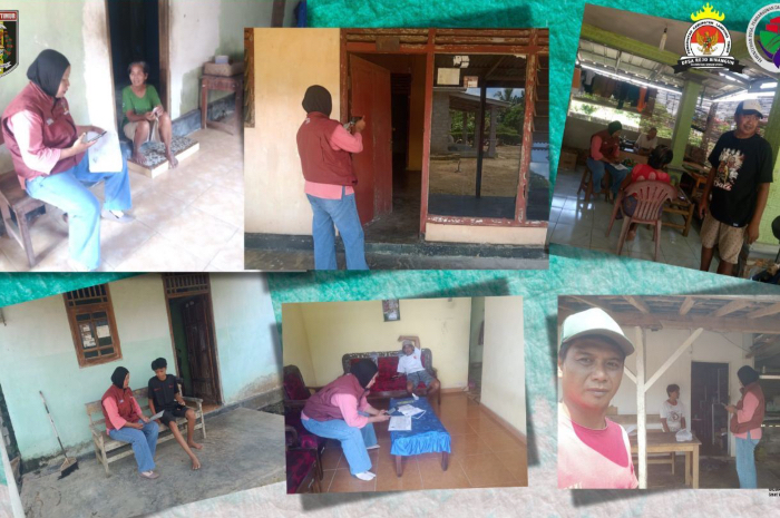 Kunjungan survei pendamping desa dan petugas survei ke rumah KPM di Desa Rejo Binangun