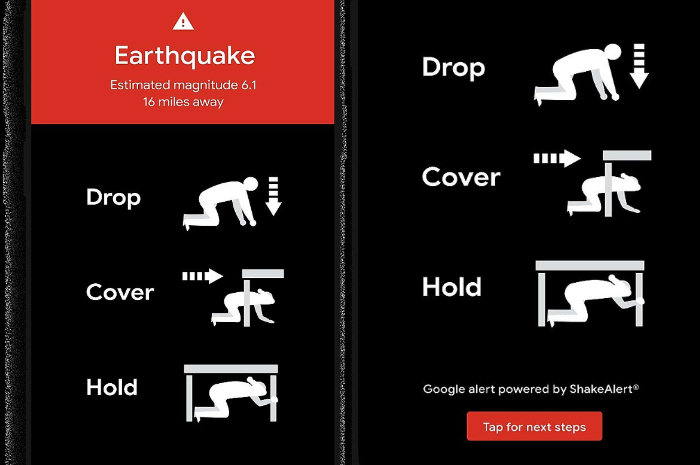 Google membuat sistem bernama Android Earthquake Alerts.