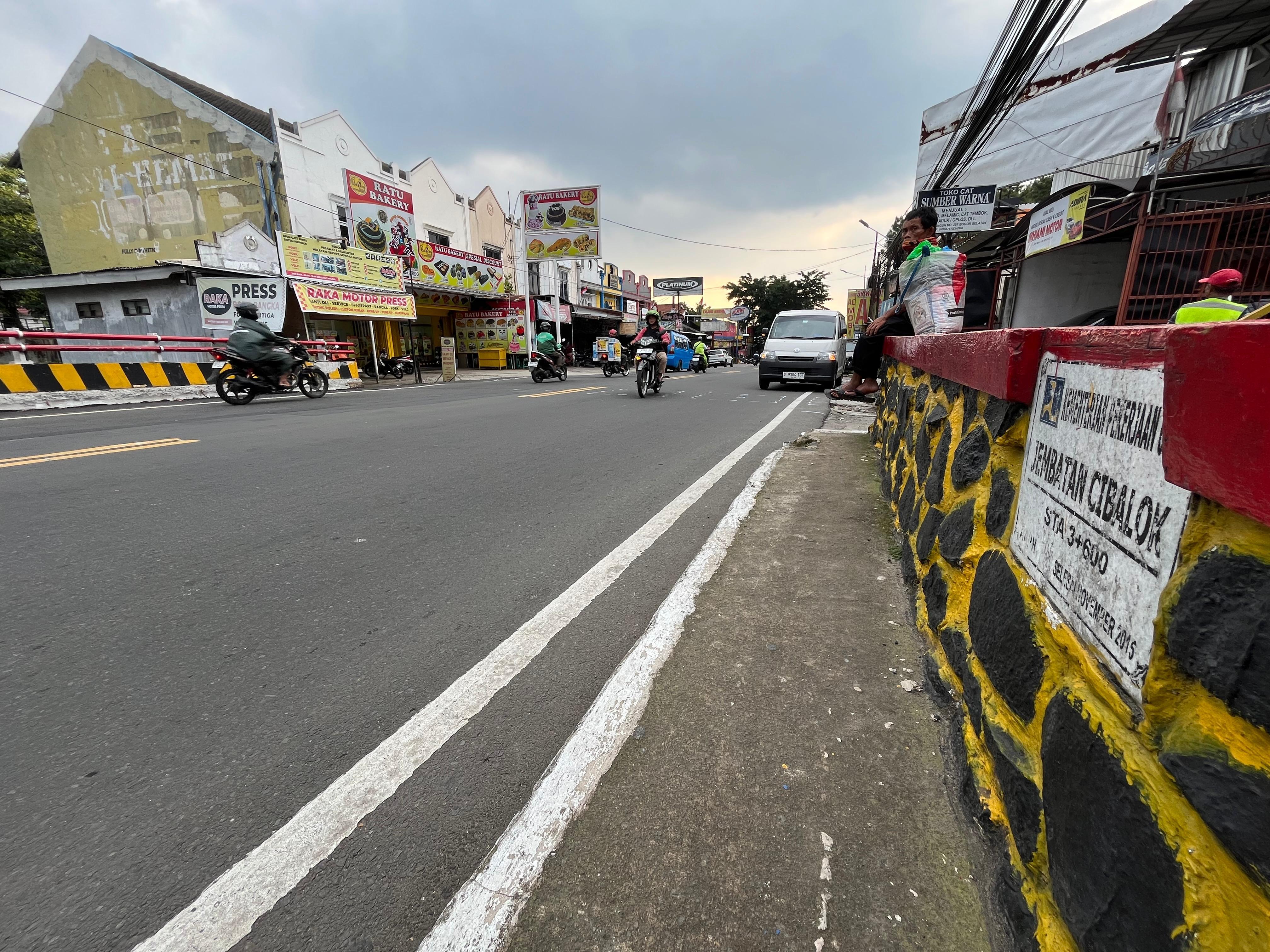 Kondisi terkini Jembatan Cibalok, Jalan Raya Tajur, Kecamatan Bogor Timur, Kota Bogor.