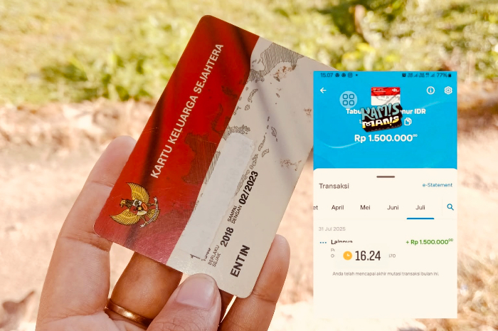 Ilustrasi pencairan bansos PKH BPNT melalui KKS Merah Putih.