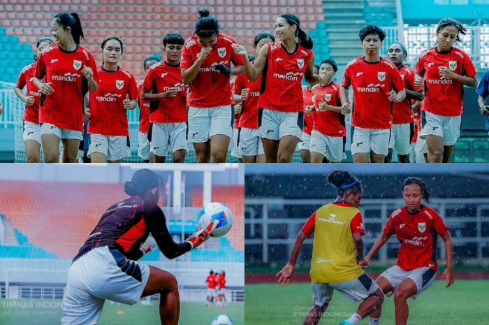 Timnas Putri Indonesia saat&nbsp;latihan jelang&nbsp;ASEAN Women