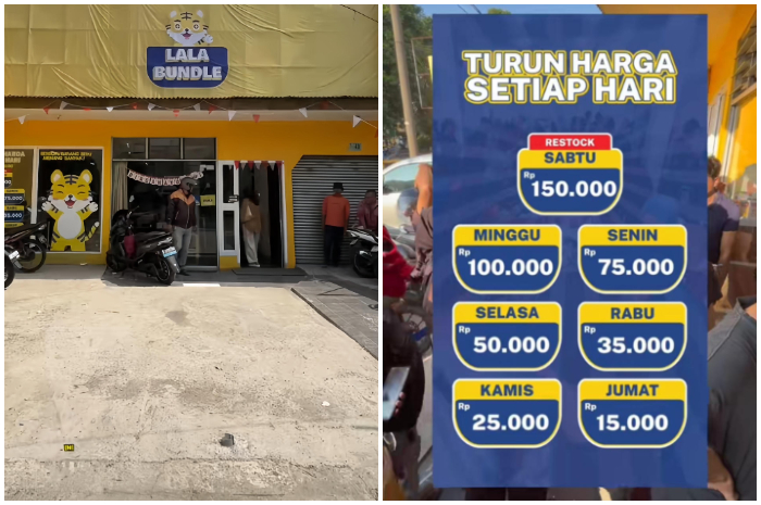 Turun harga tiap hari di Lala Bundle, mulai dari 150 K jadi 15 K.