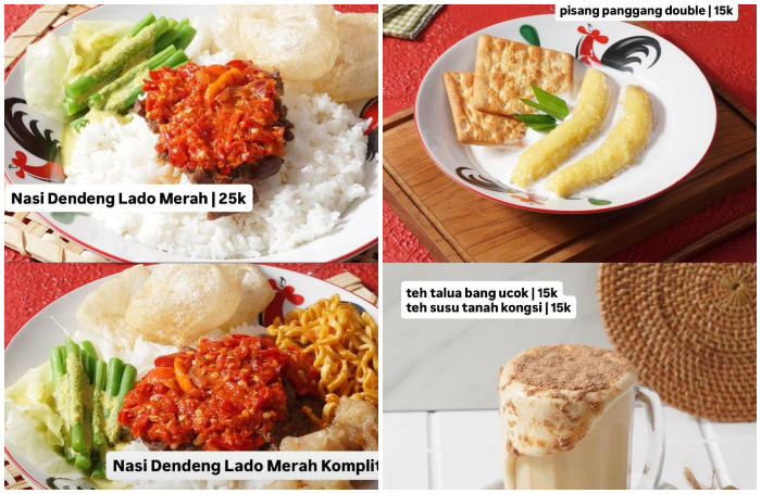Menu di Nasi Dendeng Payakumbuh di Bogor yang dijamin enak.