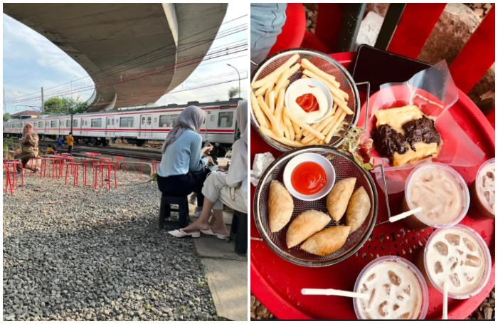 Warkop Haur Jaya, tempat nongkrong dengan pemandangan kereta api.