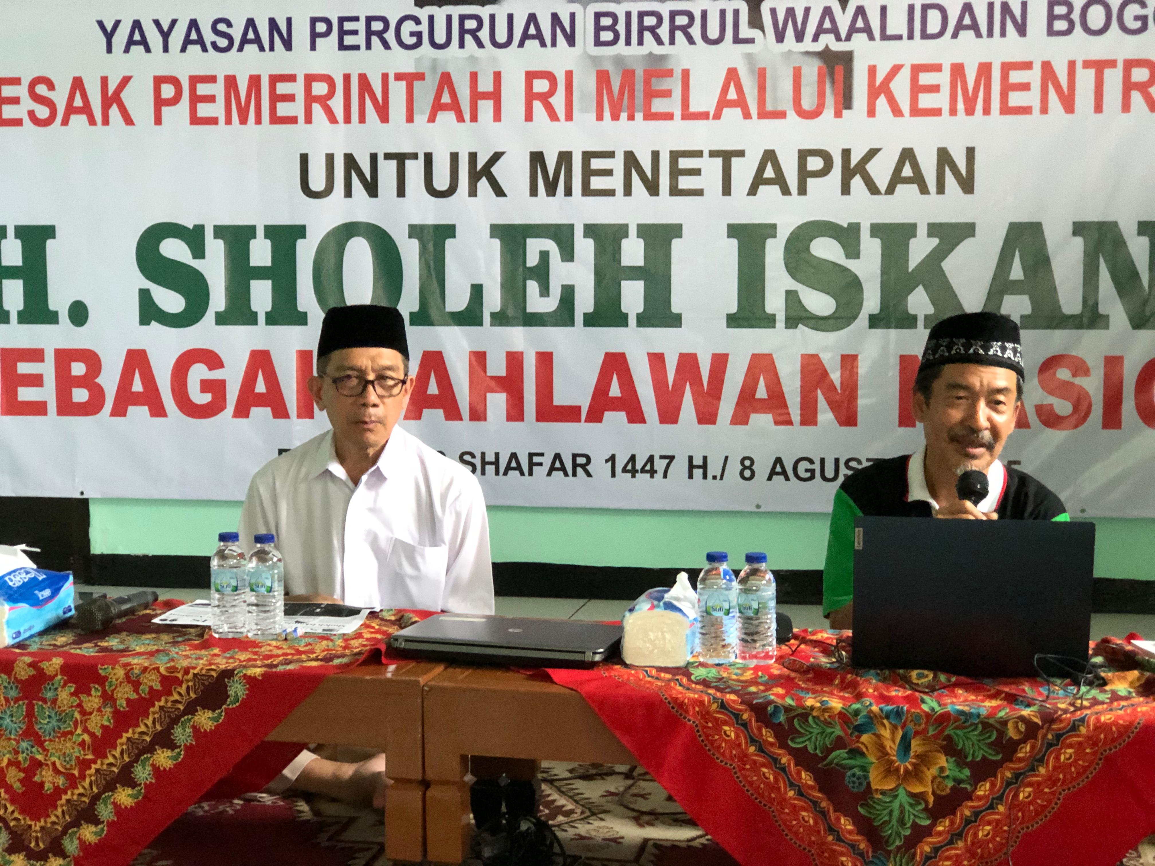 Yayasan Birrul Waalidain, Kota Bogor, menggelar diskusi yang mengupas sosok KH Sholeh Iskandar.