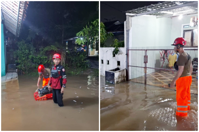 Bencana alam banjir yang melanda wilayah Kelurahan Mekarwangi, Kecamatan Tanah Sareal, Kota Bogor.