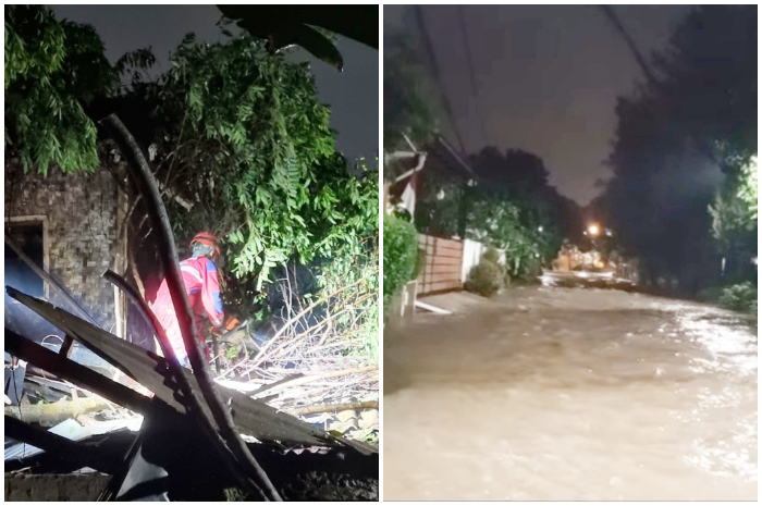 Sejumlah kejadian bencana yang terjadi di Kota Bogor akibat hujan badai disertai angin kencang.