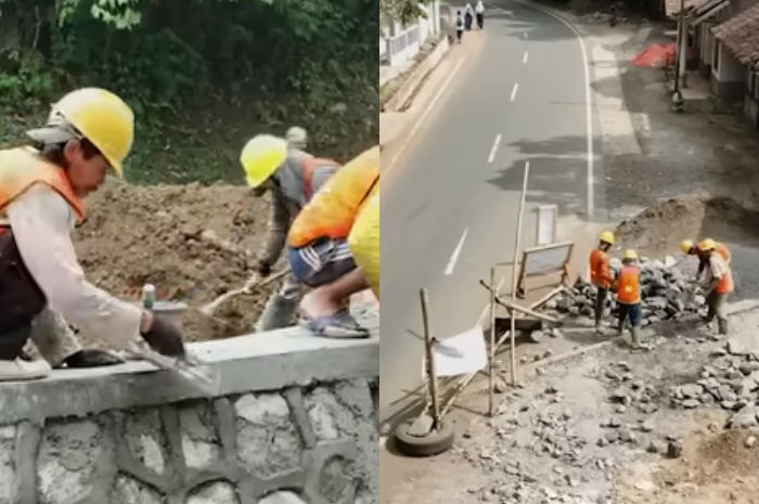 Perbaikan Jalan Sagaranten-Sukabumi masih berlangsung.
