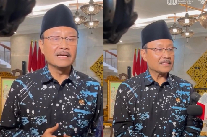 Menteri Sosial RI Saifullah Yusuf saat menyampaikan keterangan.