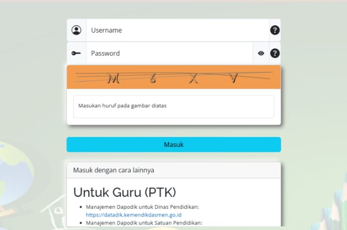 Tampilan laman info GTK.