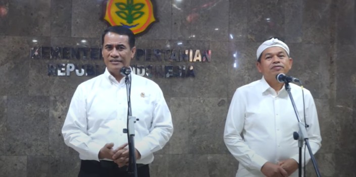 Gubernur Jawa Barat Dedi Mulyadi bertemu dengan Menteri Pertanian Andi Amran Sulaiman untuk membahas tiga hal