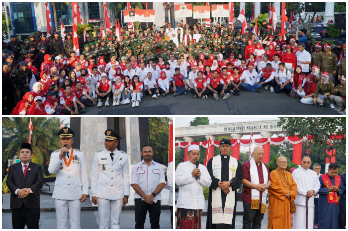 Doa bersama lintas agama di Tugu Kujang Bogor dalam rangka HUT ke-80 RI.